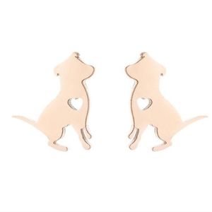 🐶🐕Really Cute Dog Earrings with ❤ in ROSE GOLD Stainless Steel 🐶🐕
